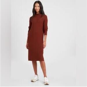 Banana Republic Orange Textured Sweater Dress Womens size Large